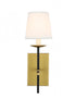 Elegant Lighting Eclipse 1 light in Burnished Nickel and White shade wall sconce Model: LD6102W4BN