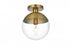 Elegant Lighting Eclipse 10 inch Flush Mount Clear Shade in Chrome in Satin Gold and Clear Finish Model: LD6063SG
