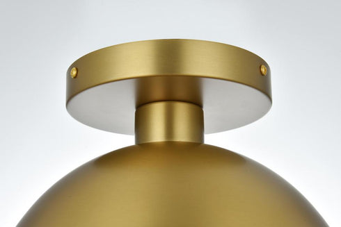 Elegant Lighting Eclipse 10 inch Flush Mount Clear Shade in Chrome in Satin Gold and Clear Finish Model: LD6063SG