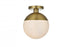 Elegant Lighting Eclipse 10 inch Flush Mount Frosted White Shade in Satin Gold in Satin Gold and Frosted White Finish Model: LD6062SG