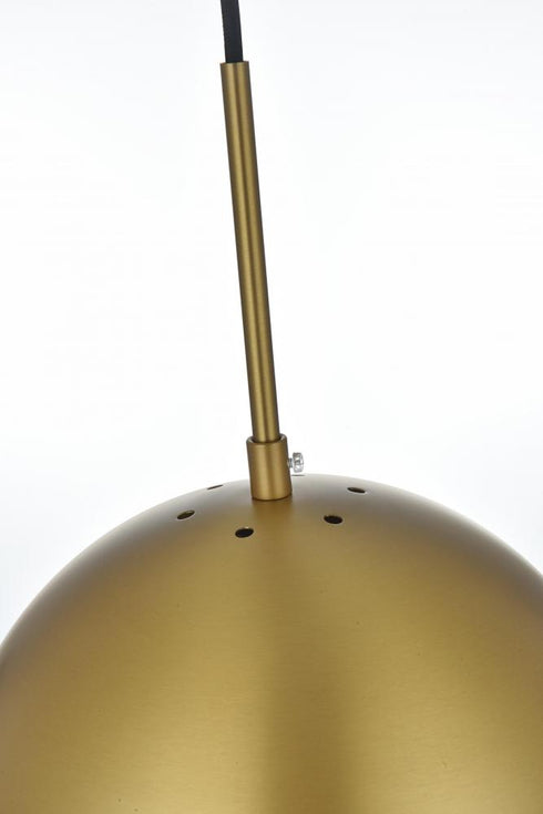 Elegant Lighting Eclipse 10 inch Pendant Clear Shade in Chrome in Satin Gold and Clear Finish Model: LD6033SG