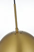 Elegant Lighting Eclipse 10 inch Pendant Clear Shade in Chrome in Satin Gold and Clear Finish Model: LD6033SG