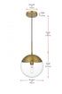 Elegant Lighting Eclipse 10 inch Pendant Clear Shade in Chrome in Satin Gold and Clear Finish Model: LD6033SG