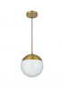 Elegant Lighting Eclipse 10 inch Pendant Frosted White Shade in Satin Gold in Satin Gold and Frosted White Finish Model: LD6032SG