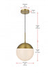 Elegant Lighting Eclipse 10 inch Pendant Frosted White Shade in Satin Gold in Satin Gold and Frosted White Finish Model: LD6032SG