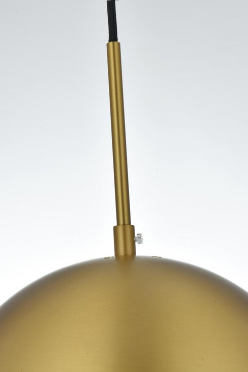 Elegant Lighting Eclipse 10 inch Pendant Frosted White Shade in Satin Gold in Satin Gold and Frosted White Finish Model: LD6032SG