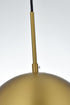 Elegant Lighting Eclipse 10 inch Pendant Frosted White Shade in Satin Gold in Satin Gold and Frosted White Finish Model: LD6032SG
