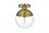 Elegant Lighting Eclipse 12 inch Flush Mount Clear Shade in Chrome in Satin Gold and Clear Finish Model: LD6057SG