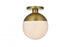 Elegant Lighting Eclipse 12 inch Flush Mount Frosted White Shade in Satin Gold in Satin Gold and Frosted White Finish Model: LD6056SG