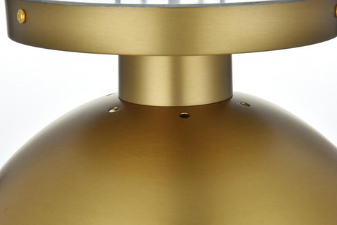 Elegant Lighting Eclipse 12 inch Flush Mount Frosted White Shade in Satin Gold in Satin Gold and Frosted White Finish Model: LD6056SG
