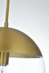 Elegant Lighting Eclipse 12 inch Pendant Clear Shade in Chrome in Satin Gold and Clear Finish Model: LD6039SG