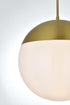Elegant Lighting Eclipse 14 inch Pendant Frosted White Shade in Satin Gold in Satin Gold and Frosted White Finish Model: LD6044SG