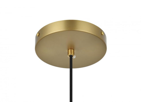 Elegant Lighting Eclipse 14 inch Pendant Frosted White Shade in Satin Gold in Satin Gold and Frosted White Finish Model: LD6044SG