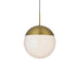 Elegant Lighting Eclipse 14 inch Pendant Frosted White Shade in Satin Gold in Satin Gold and Frosted White Finish Model: LD6044SG
