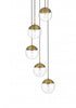 Elegant Lighting Eclipse 18 inch Pendant Clear Shade in Chrome in Satin Gold and Clear Finish Model: LD6075SG