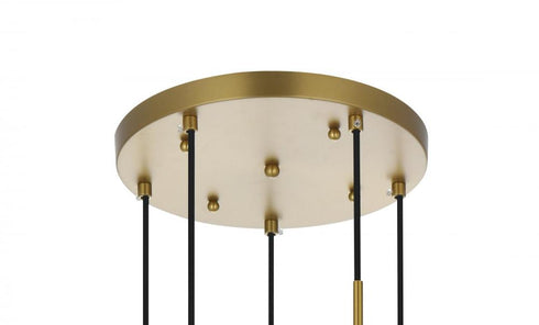 Elegant Lighting Eclipse 18 inch Pendant Clear Shade in Chrome in Satin Gold and Clear Finish Model: LD6075SG