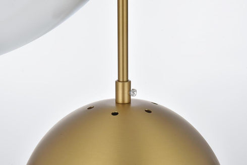 Elegant Lighting Eclipse 18 inch Pendant Frosted White Shade in Satin Gold in Satin Gold and Frosted White Finish Model: LD6068SG