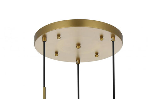 Elegant Lighting Eclipse 18 inch Pendant Frosted White Shade in Satin Gold in Satin Gold and Frosted White Finish Model: LD6068SG