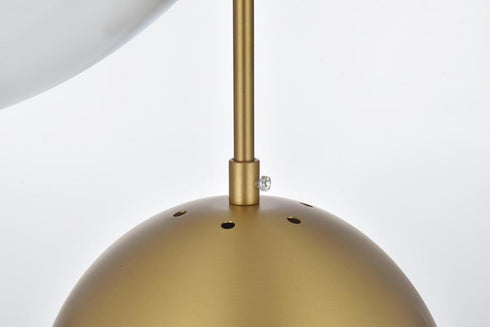 Elegant Lighting Eclipse 18 inch Pendant Frosted White Shade in Satin Gold in Satin Gold and Frosted White Finish Model: LD6074SG