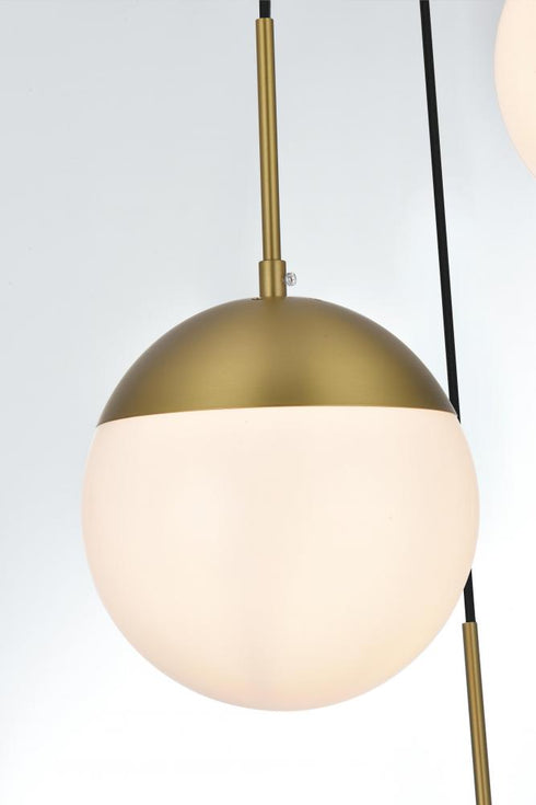Elegant Lighting Eclipse 18 inch Pendant Frosted White Shade in Satin Gold in Satin Gold and Frosted White Finish Model: LD6074SG