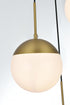 Elegant Lighting Eclipse 18 inch Pendant Frosted White Shade in Satin Gold in Satin Gold and Frosted White Finish Model: LD6074SG