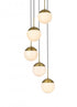 Elegant Lighting Eclipse 18 inch Pendant Frosted White Shade in Satin Gold in Satin Gold and Frosted White Finish Model: LD6074SG