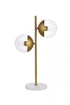 Elegant Lighting Eclipse 2 Lights Black Table Lamp With Frosted White Glass in Black and Frosted White Finish Model: LD6152BK