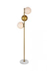 Elegant Lighting Eclipse 3 Lights Black Floor Lamp With Frosted White Glass in Black and Frosted White Finish Model: LD6158BK