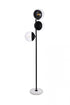 Elegant Lighting Eclipse 3 Lights Black Floor Lamp With Frosted White Glass in Black and Frosted White Finish Model: LD6158BK