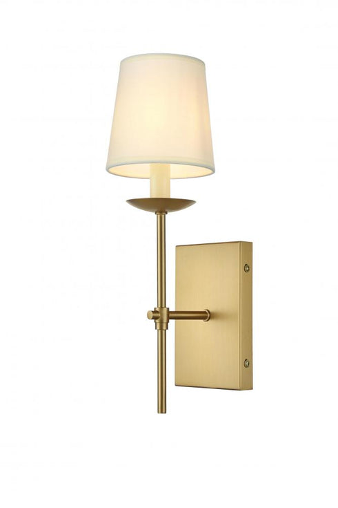 Elegant Lighting Eclipse 4.5 inch Wall Sconce in Satin Gold in Satin Gold and White Finish Model: LD6102W4SG
