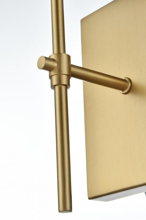 Elegant Lighting Eclipse 4.5 inch Wall Sconce in Satin Gold in Satin Gold and White Finish Model: LD6102W4SG