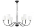 Elegant Lighting Eclipse 6 light in Black and White shade chandelier Model: LD6103D37BK