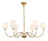 Elegant Lighting Eclipse 6 light in Black and White shade chandelier Model: LD6103D37BK