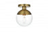 Elegant Lighting Eclipse 8 inch Flush Mount Clear Shade in Chrome in Satin Gold and Clear Finish Model: LD6051SG