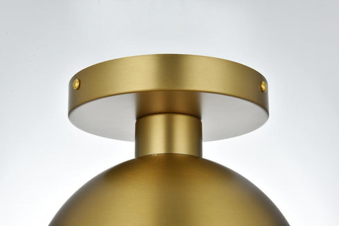 Elegant Lighting Eclipse 8 inch Flush Mount Frosted White Shade in Satin Gold in Satin Gold and Frosted White Finish Model: LD6050SG