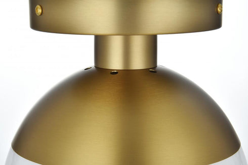 Elegant Lighting Eclipse 8 inch Flush Mount Frosted White Shade in Satin Gold in Satin Gold and Frosted White Finish Model: LD6050SG