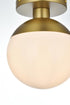 Elegant Lighting Eclipse 8 inch Flush Mount Frosted White Shade in Satin Gold in Satin Gold and Frosted White Finish Model: LD6050SG