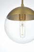 Elegant Lighting Eclipse 8 inch Pendant Clear Shade in Chrome in Satin Gold and Clear Finish Model: LD6027SG
