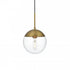 Elegant Lighting Eclipse 8 inch Pendant Clear Shade in Chrome in Satin Gold and Clear Finish Model: LD6027SG