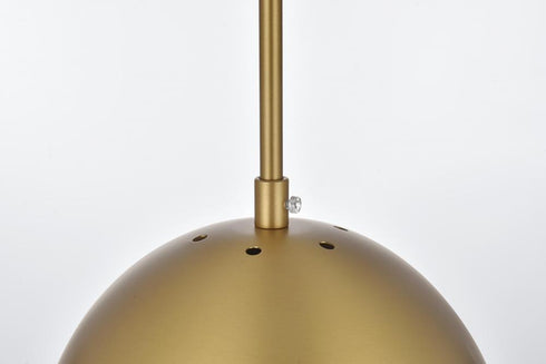 Elegant Lighting Eclipse 8 inch Pendant Frosted White Shade in Satin Gold in Satin Gold and Frosted White Finish Model: LD6026SG
