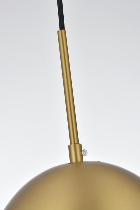 Elegant Lighting Eclipse 8 inch Pendant Frosted White Shade in Satin Gold in Satin Gold and Frosted White Finish Model: LD6026SG