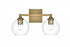 Elegant Lighting Eero 16 inch Wall Sconce in Satin Gold in Satin Gold and Clear Finish Model: LD7308W16SG