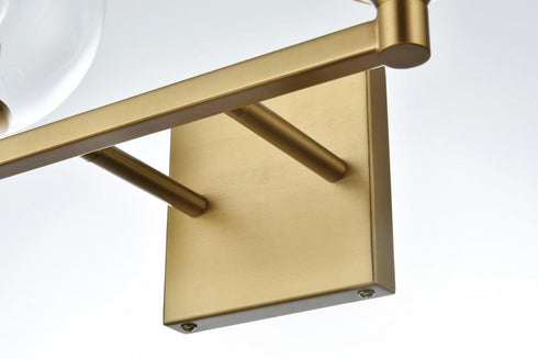 Elegant Lighting Eero 16 inch Wall Sconce in Satin Gold in Satin Gold and Clear Finish Model: LD7308W16SG