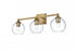 Elegant Lighting Eero 25 inch Wall Sconce in Satin Gold in Satin Gold and Clear Finish Model: LD7308W25SG