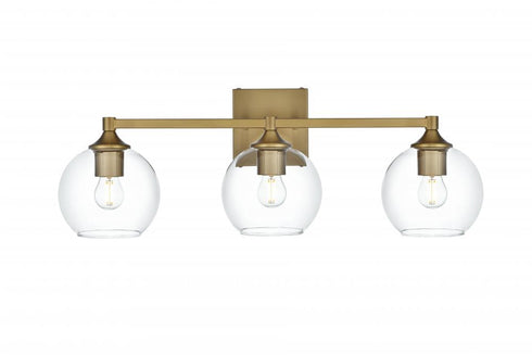 Elegant Lighting Eero 25 inch Wall Sconce in Satin Gold in Satin Gold and Clear Finish Model: LD7308W25SG