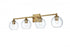 Elegant Lighting Eero 33 inch Wall Sconce in Satin Gold in Satin Gold and Clear Finish Model: LD7308W33SG