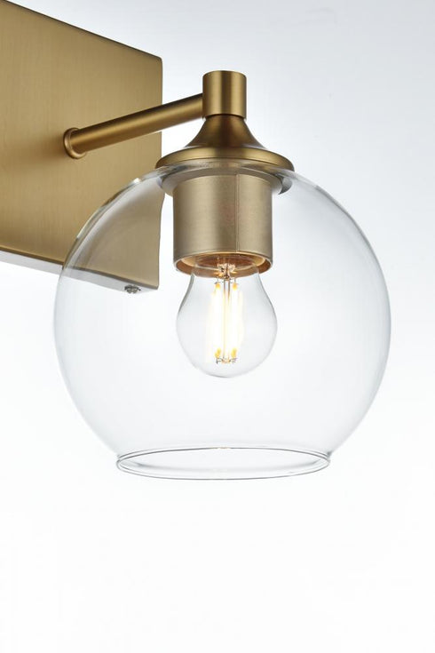 Elegant Lighting Eero 6 inch Wall Sconce in Satin Gold in Satin Gold and Clear Finish Model: LD7308W6SG