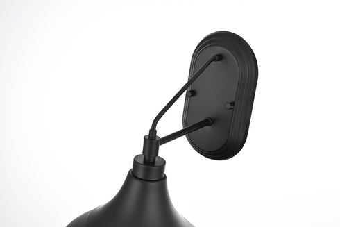 Elegant Lighting Elian 1 Light Wall Sconce W11 Inch xH13.5 Inch xE12 Inch in Black Model: OD804W14BK