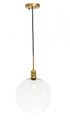 Elegant Lighting Emett 1 light in Black and Clear glass pendant Model: LD6204BK
