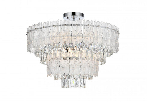 Elegant Lighting Emilia 25 inch Flush Mount in Chrome in Chrome and Clear Finish Model: 1780F25C